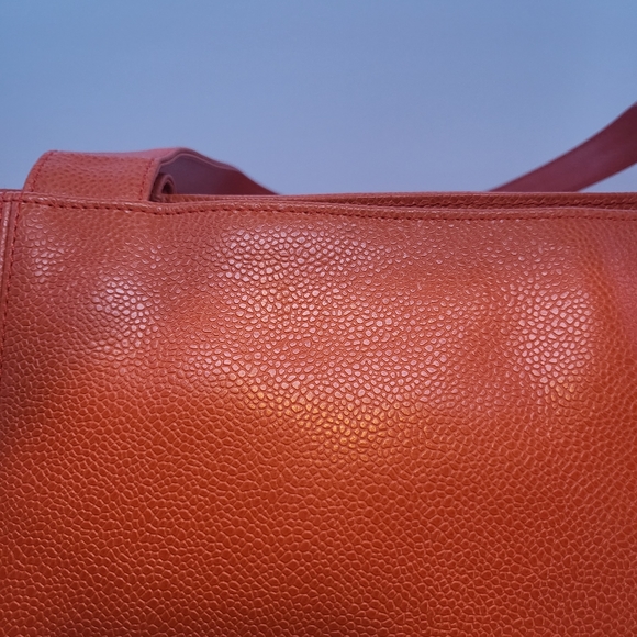 Chanel Orange Caviar Leather Tote Bag Serial No. 4678007 - Picture 10 of 16